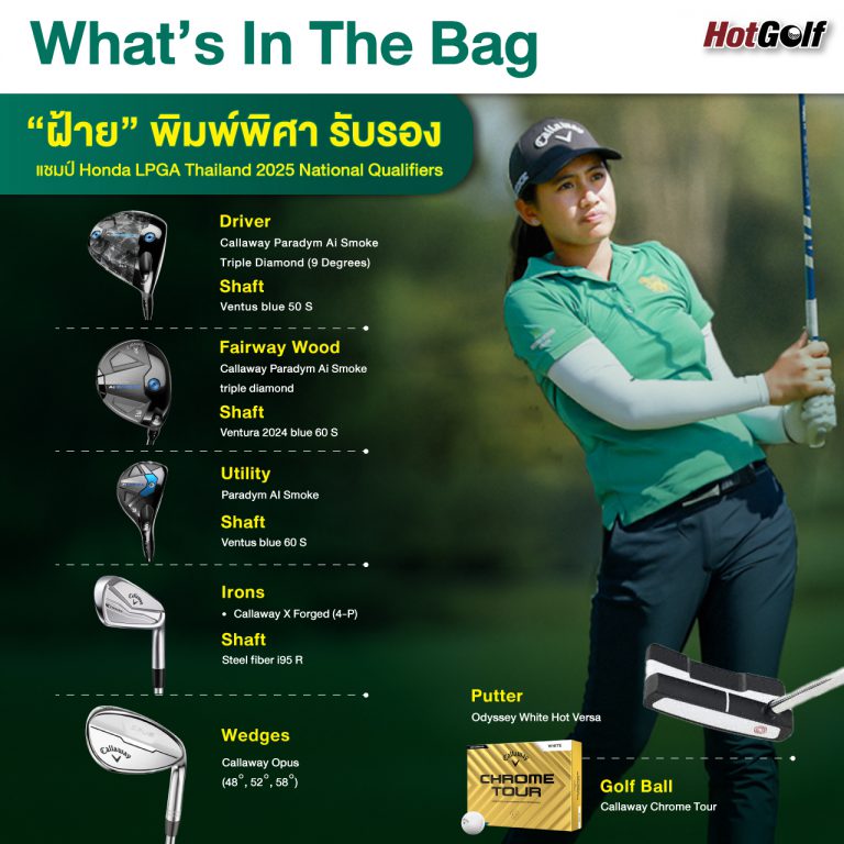 WHATS IN THE BAG “ฝ้าย” พิมพ์พิศา รับรอง แชมป์ Honda LPGA Thailand 2025 National Qualifiers